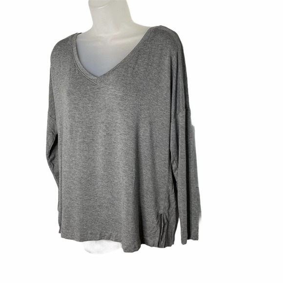Soma Blouse Womens Loungewear Long Sleeve Top Stretch V Neck Soft Gray Medium - Picture 2 of 10